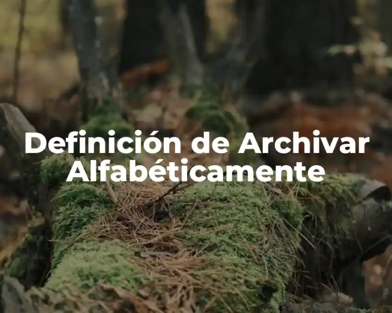 Definición de Archivar Alfabéticamente