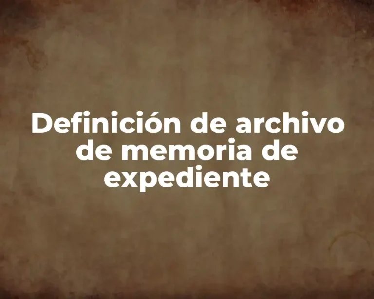 Definición de archivo de memoria de expediente