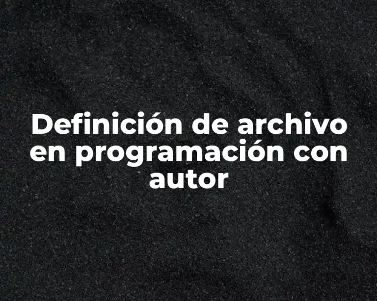 Definición de archivo en programación con autor