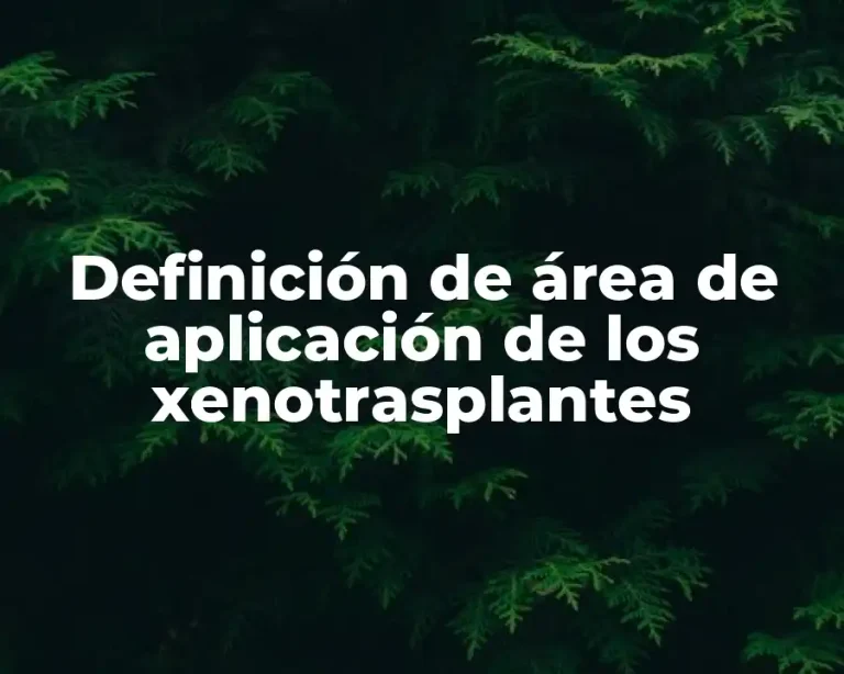 Definición de área de aplicación de los xenotrasplantes