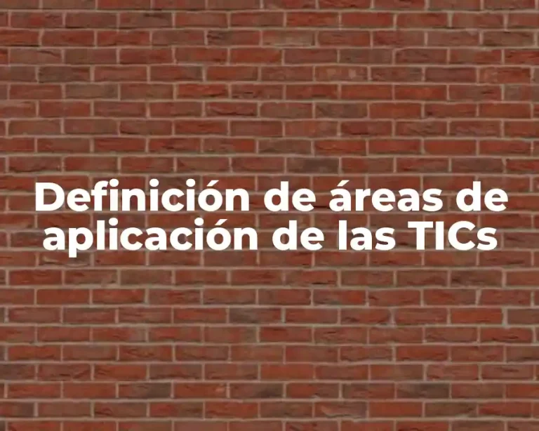 Definición de áreas de aplicación de las TICs