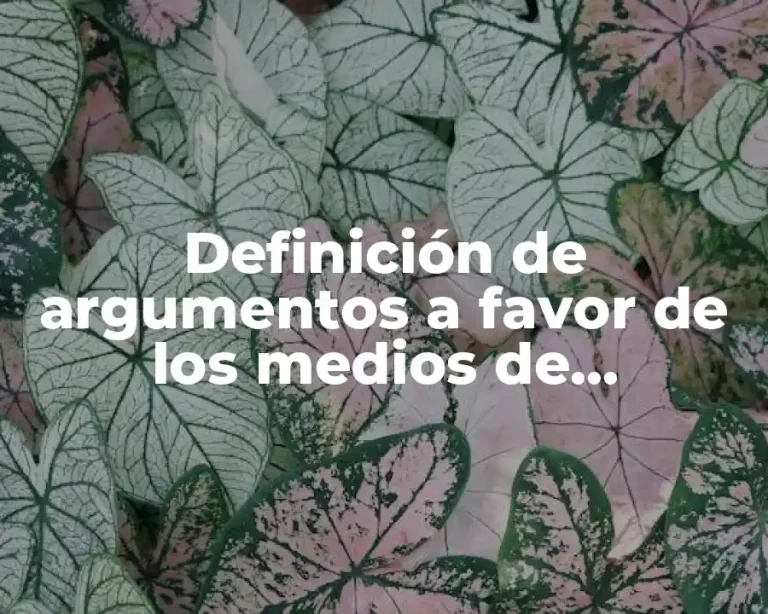 Definición de argumentos a favor de los medios de comunicación