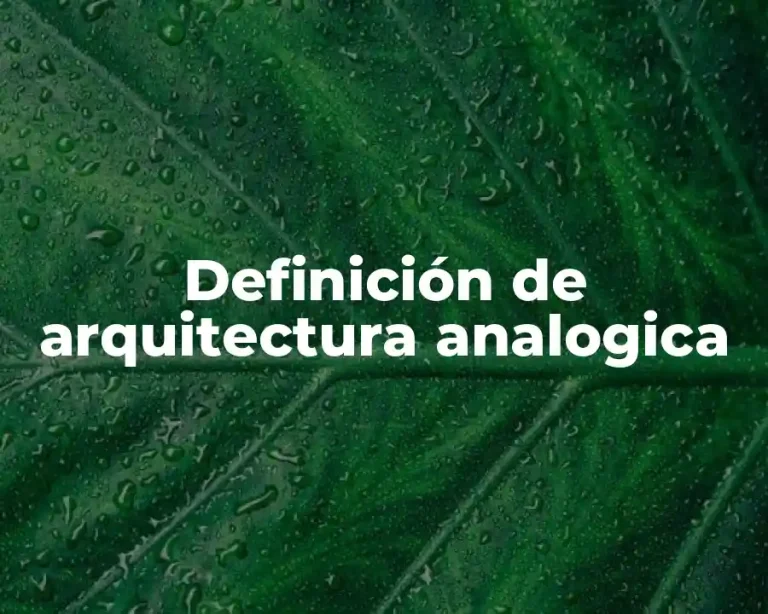 Definición de arquitectura analogica