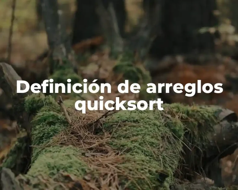Definición de arreglos quicksort