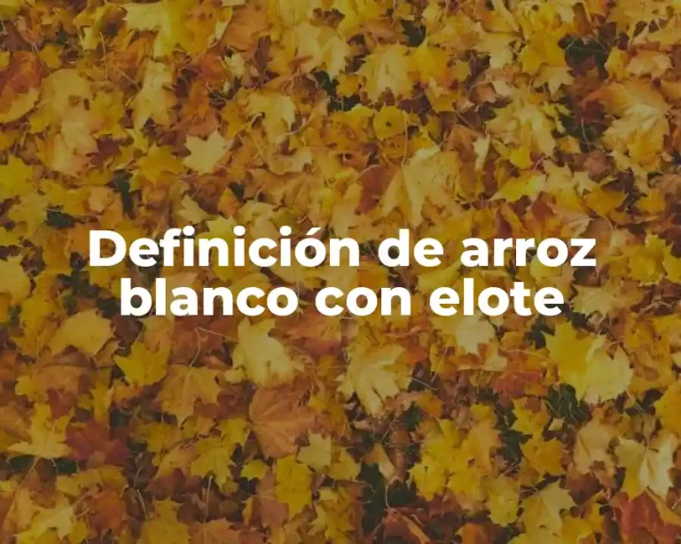 Definición de arroz blanco con elote