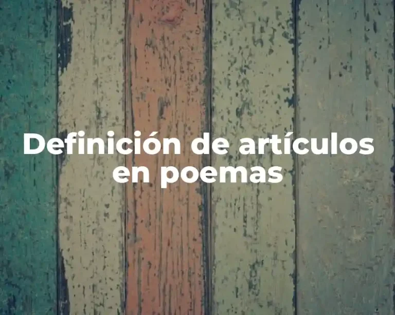 Definición de artículos en poemas