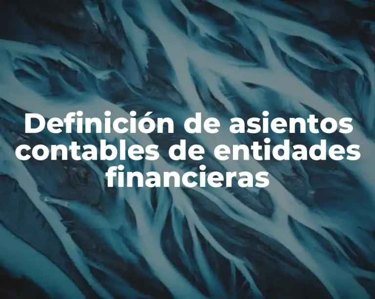 Definición de asientos contables de entidades financieras