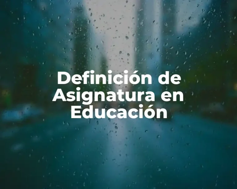 Definición de Asignatura en Educación
