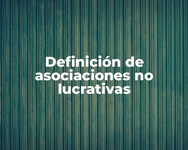 Definición de asociaciones no lucrativas