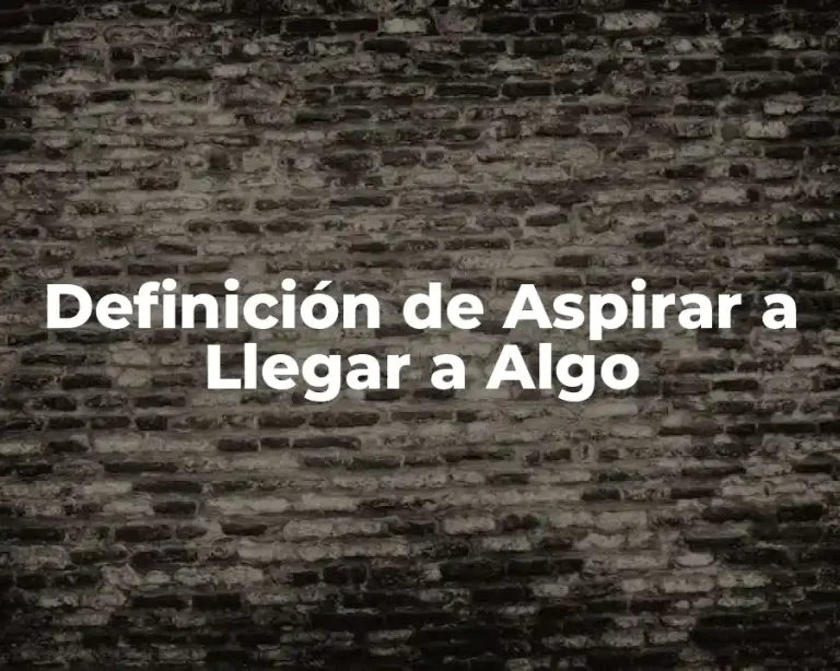 Definición de Aspirar a Llegar a Algo