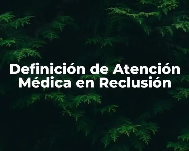 Definición de Atención Médica en Reclusión