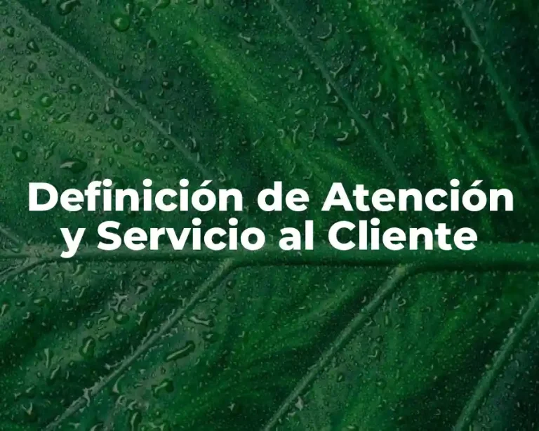 Definición de Atención y Servicio al Cliente