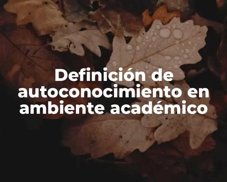Definición de autoconocimiento en ambiente académico