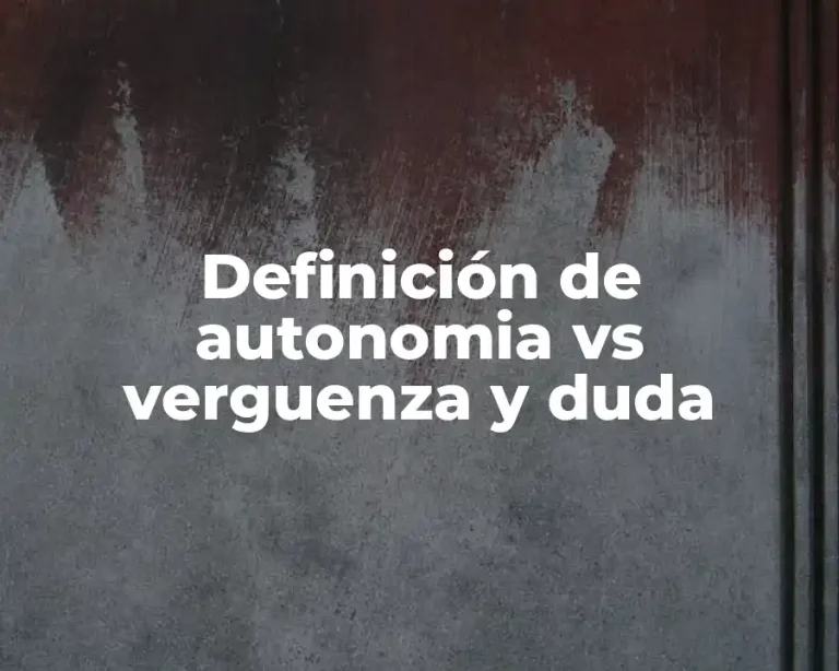 Definición de autonomia vs verguenza y duda