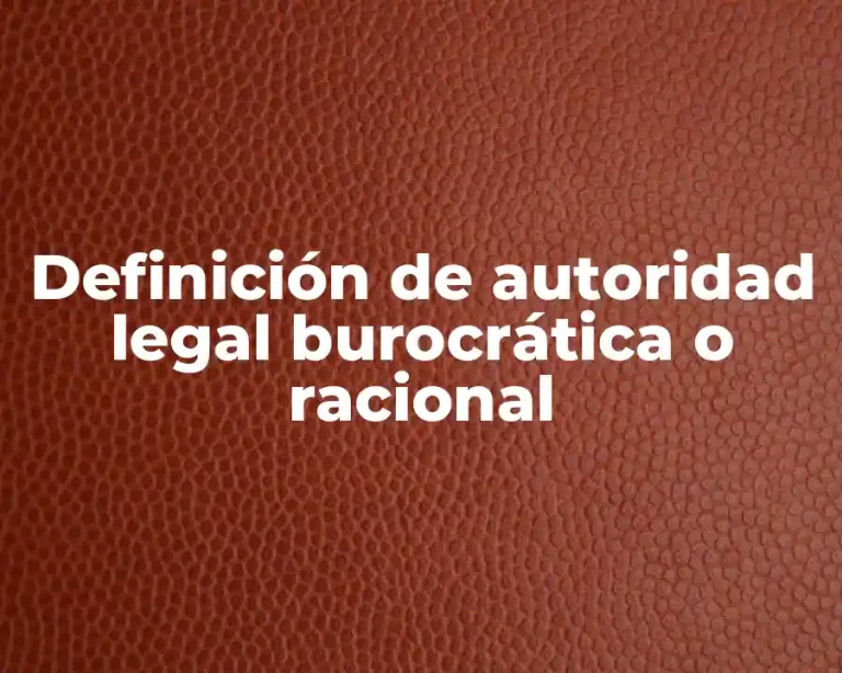 Definición de autoridad legal burocrática o racional
