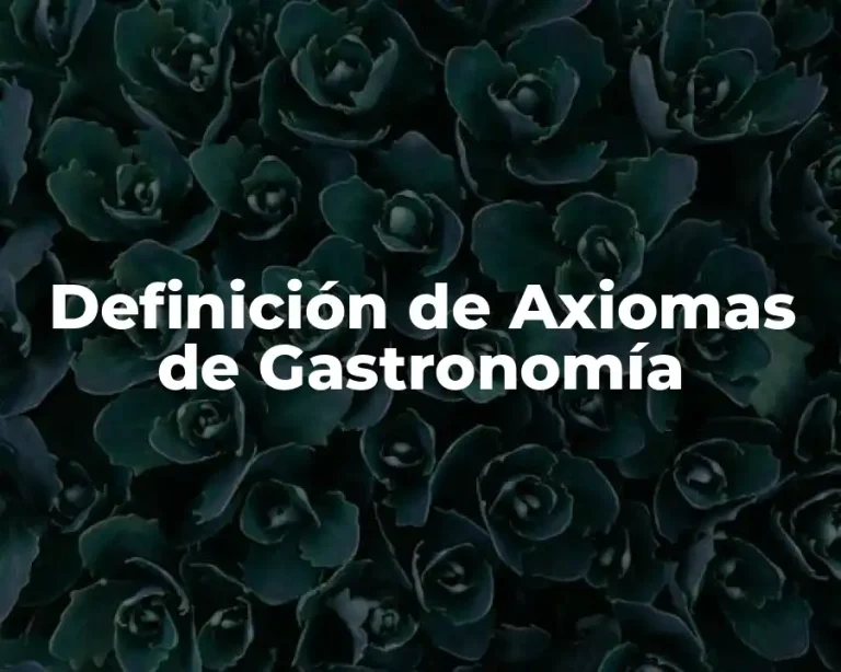 Definición de Axiomas de Gastronomía