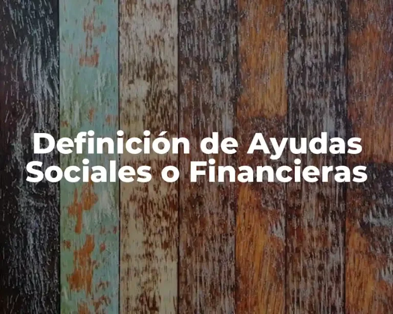 Definición de Ayudas Sociales o Financieras
