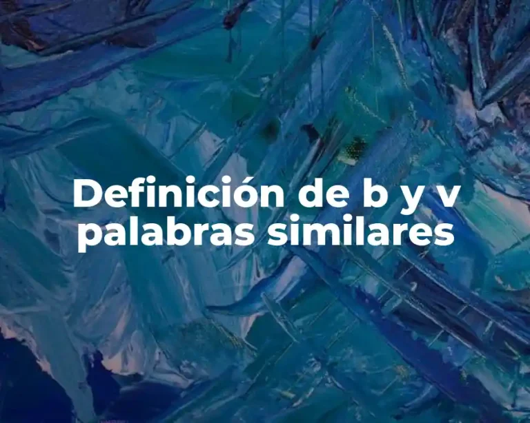 Definición de b y v palabras similares