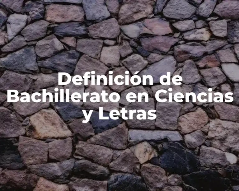 Definición de Bachillerato en Ciencias y Letras