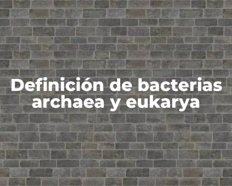 Definición de bacterias archaea y eukarya