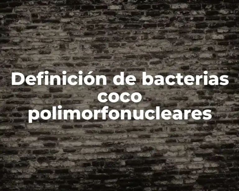 Definición de bacterias coco polimorfonucleares