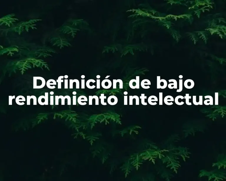 Definición de bajo rendimiento intelectual