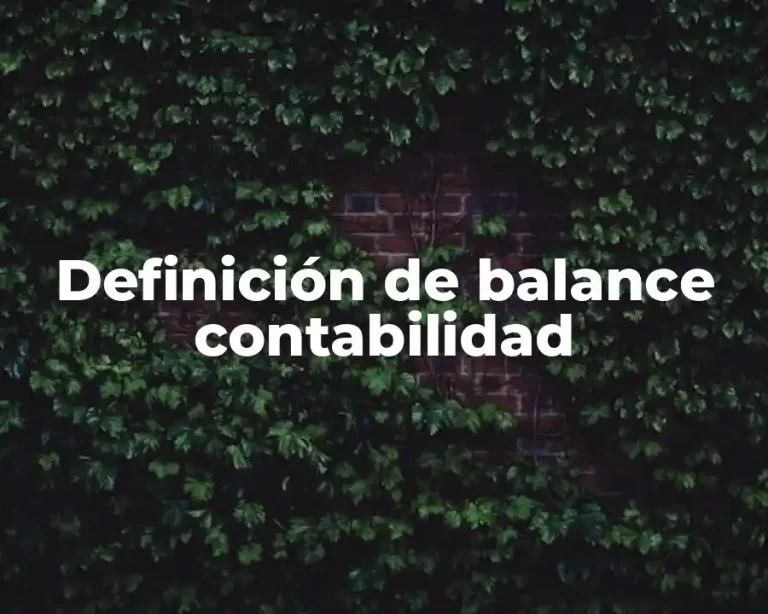 Definición de balance contabilidad