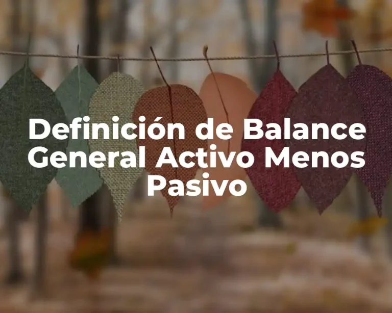 Definición de Balance General Activo Menos Pasivo