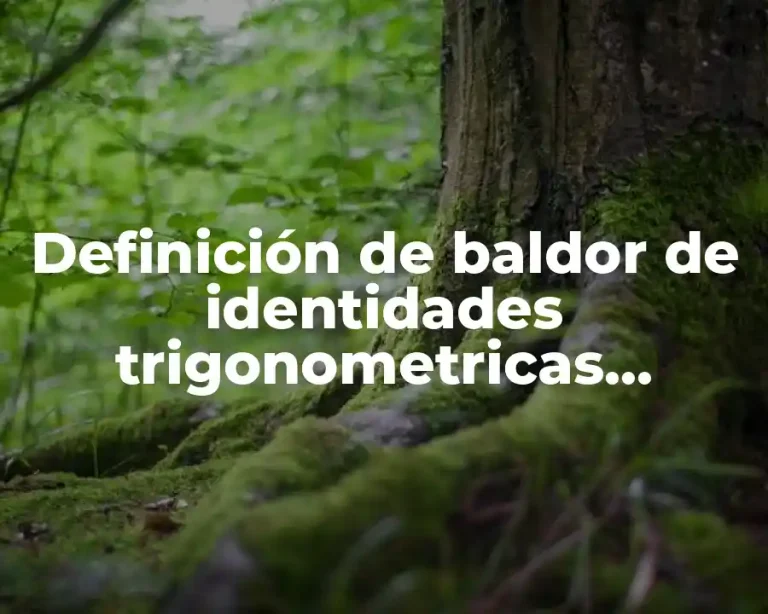 Definición de baldor de identidades trigonometricas pitagoricas