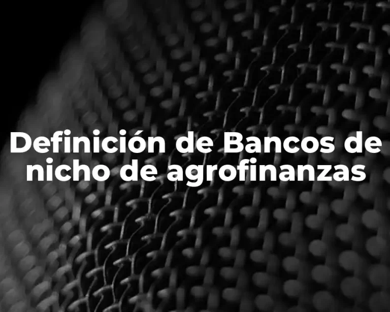 Definición de Bancos de nicho de agrofinanzas