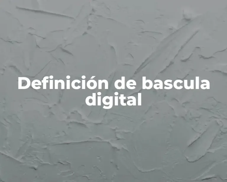 Definición de bascula digital