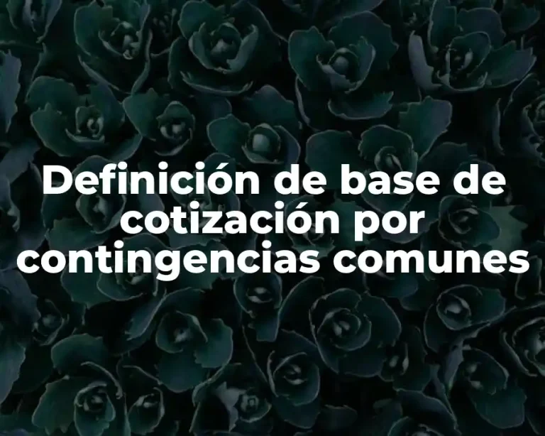 Definición de base de cotización por contingencias comunes
