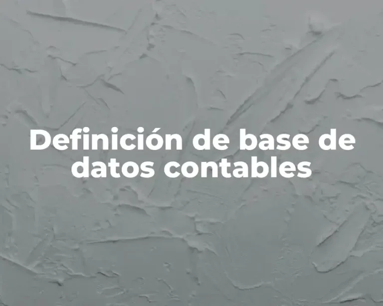 Definición de base de datos contables