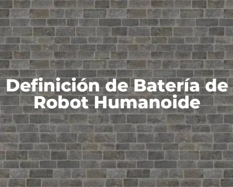 Definición de Batería de Robot Humanoide