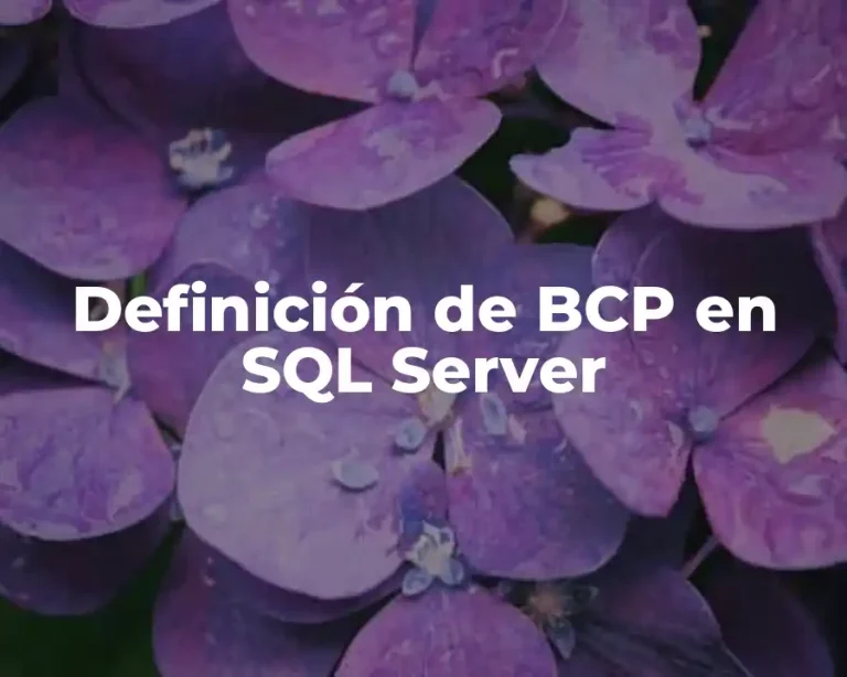 Definición de BCP en SQL Server