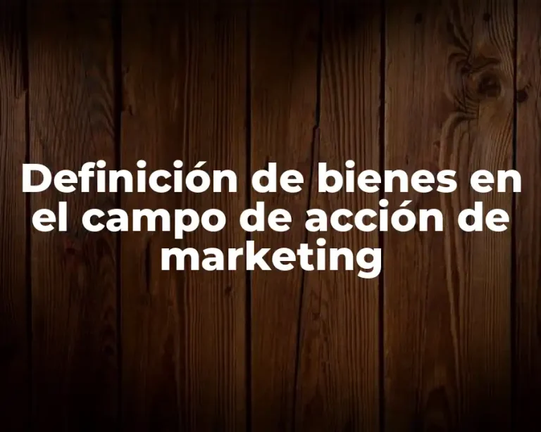 Definición de bienes en el campo de acción de marketing