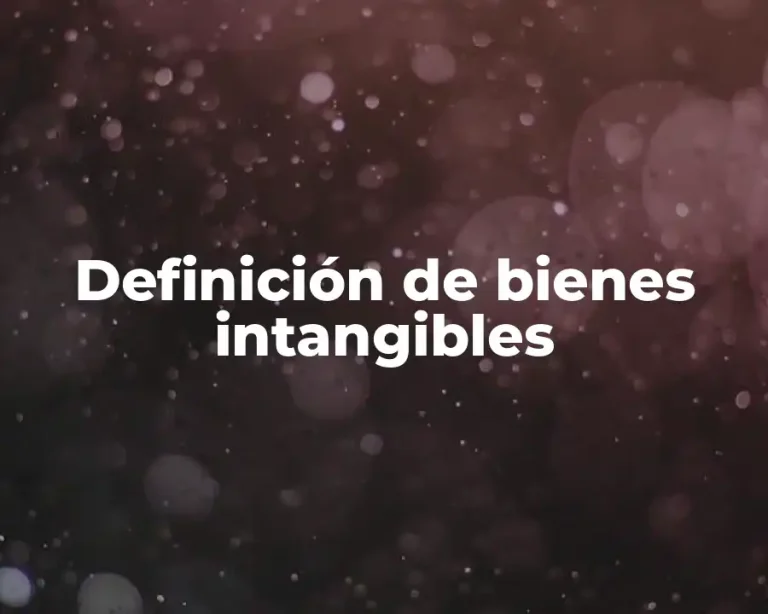 Definición de bienes intangibles