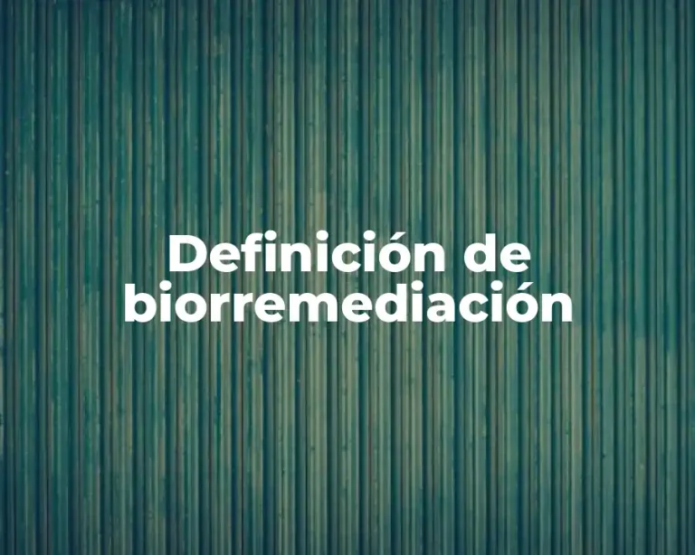 Definición de biorremediación