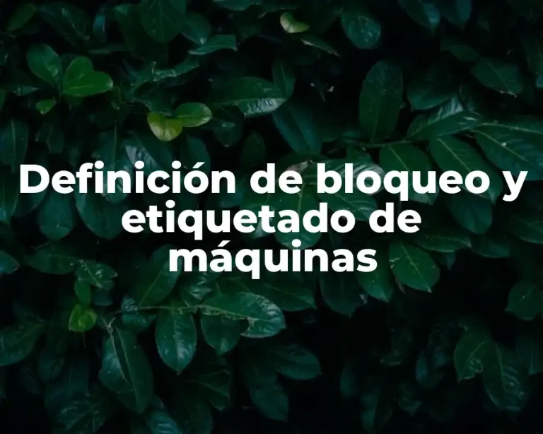 Definición de bloqueo y etiquetado de máquinas