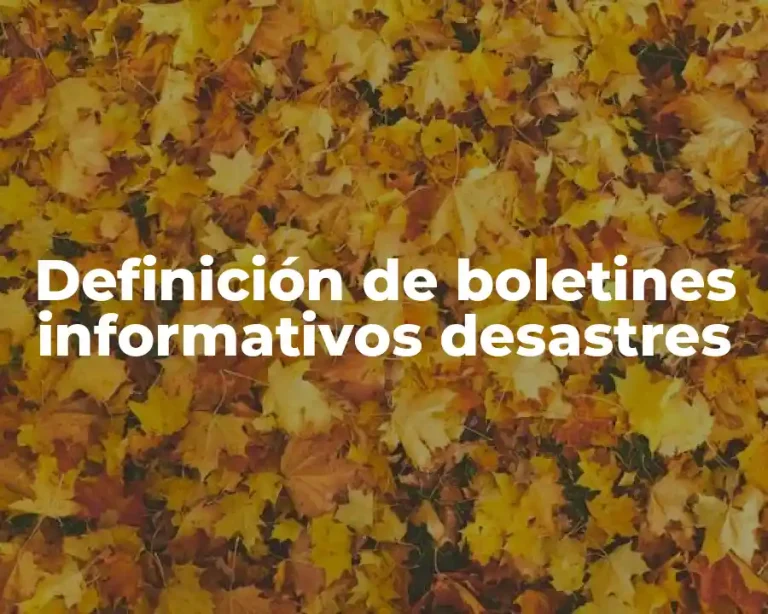 Definición de boletines informativos desastres