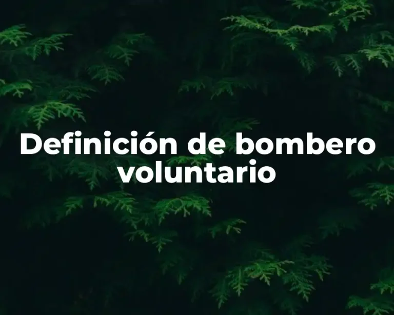 Definición de bombero voluntario