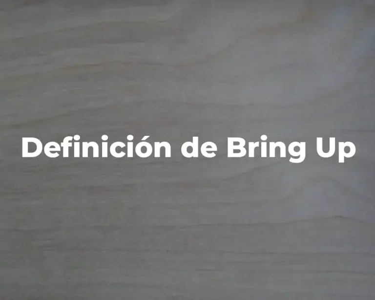 Definición de Bring Up