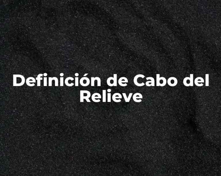 Definición de Cabo del Relieve