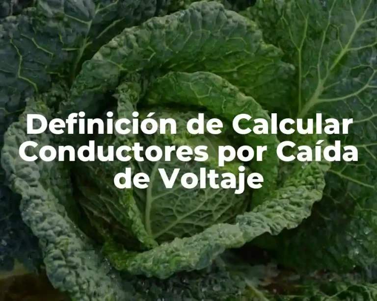 Definición de Calcular Conductores por Caída de Voltaje