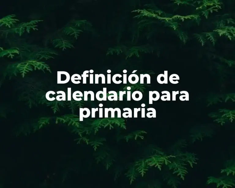 Definición de calendario para primaria