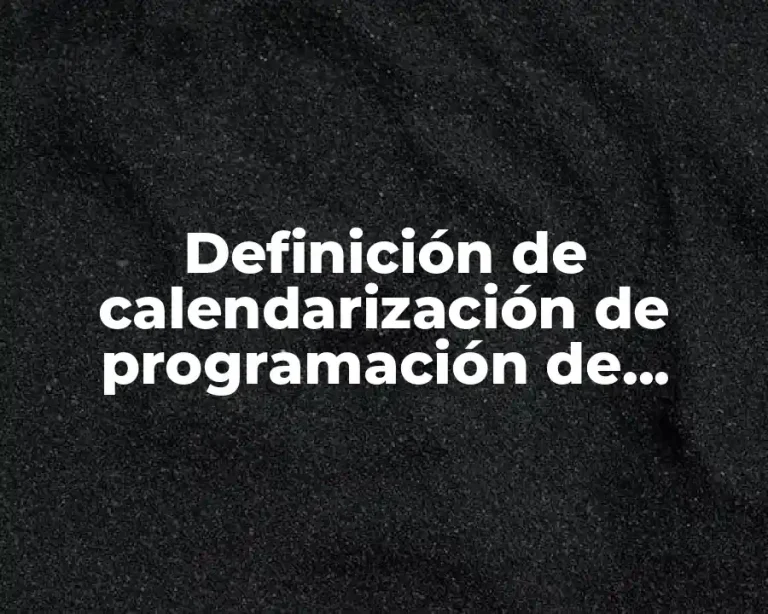 Definición de calendarización de programación de inversión