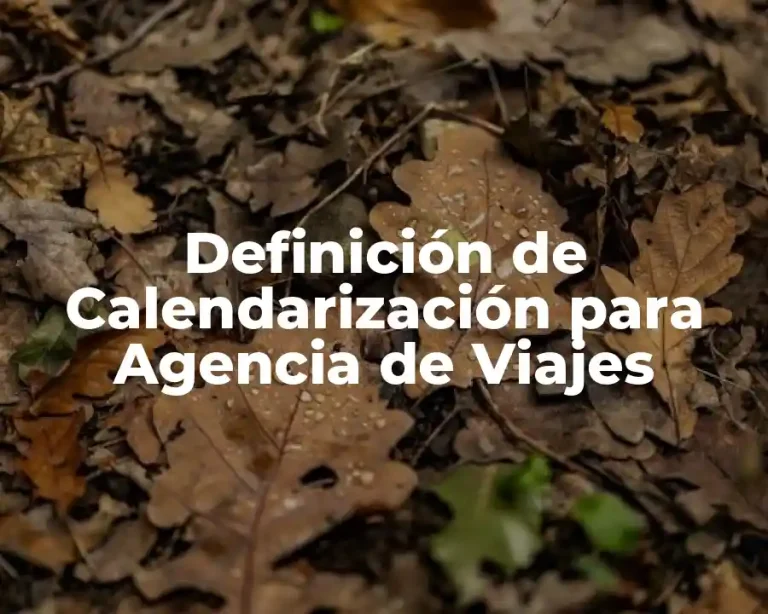 Definición de Calendarización para Agencia de Viajes