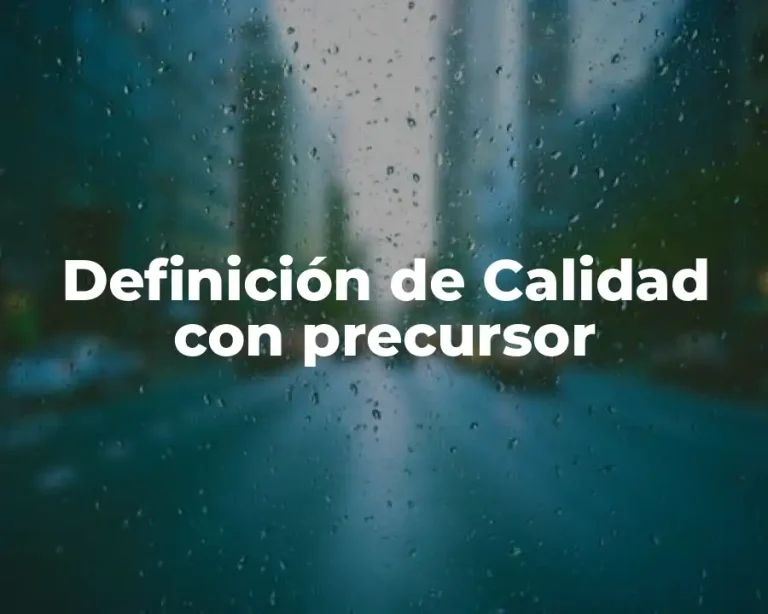 Definición de Calidad con precursor