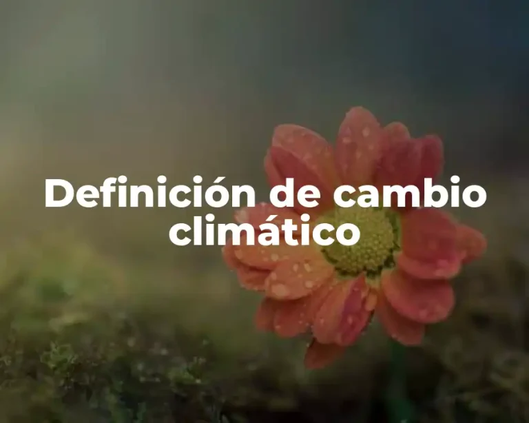 Definición de cambio climático