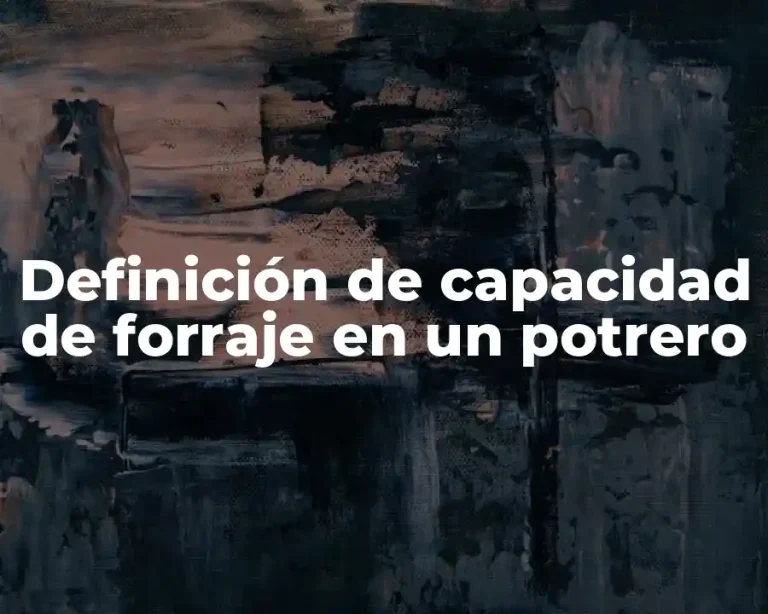 Definición de capacidad de forraje en un potrero